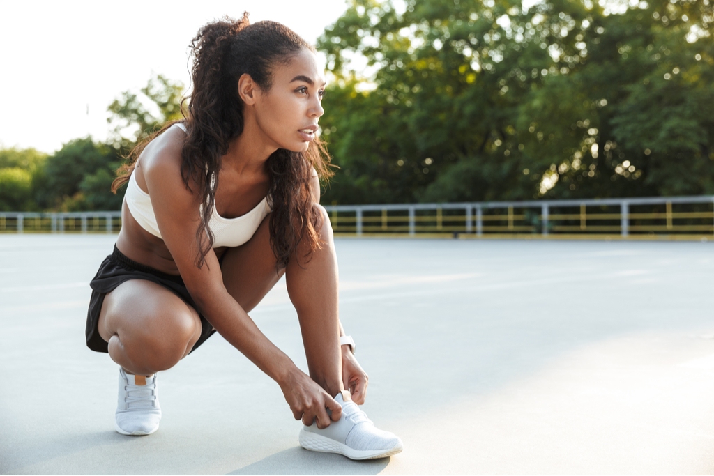 Woman contemplating her fitness goals.