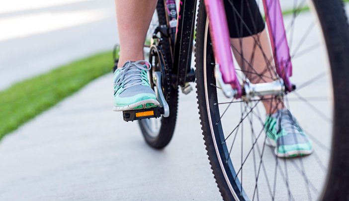 Woman on bicycyle.