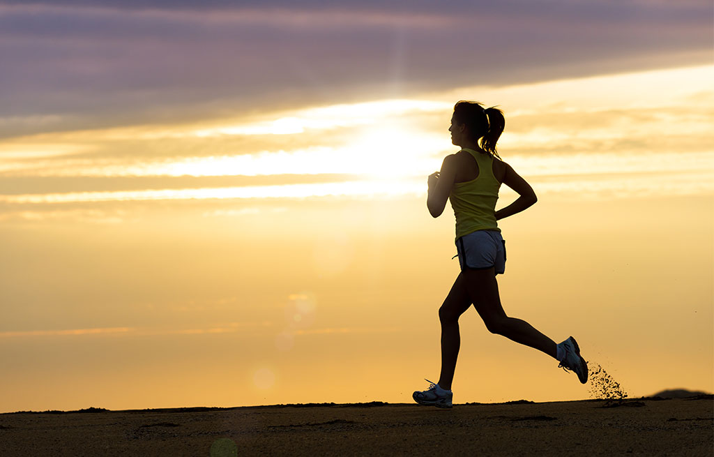 Woman jogging for her health