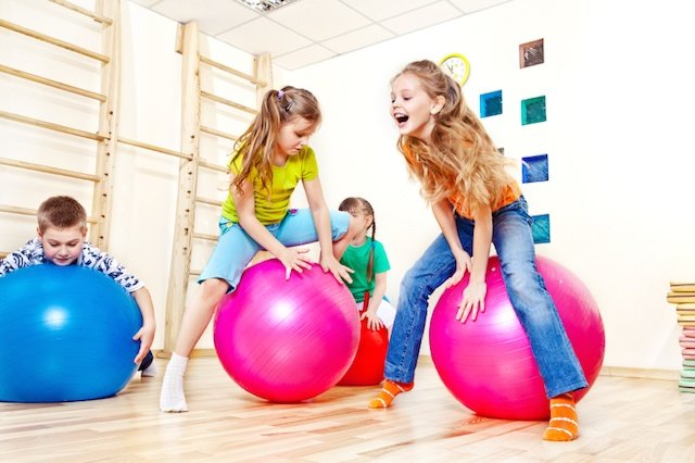 Children exercising for fitness.