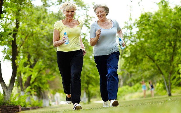 Women exercising together.