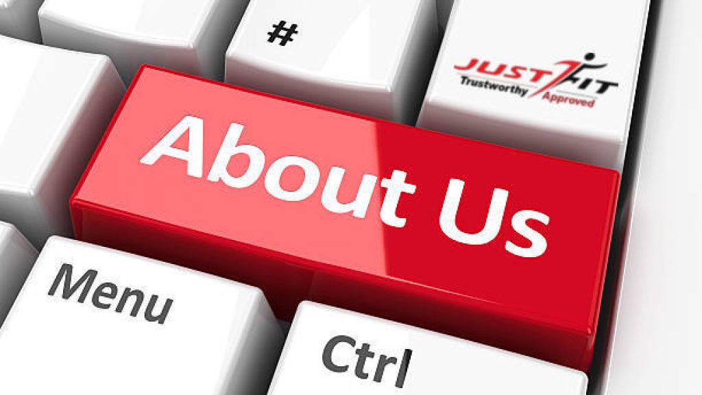 About Us keys on a computer.