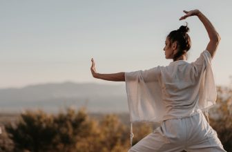 Woman demonstrating Tai Chi