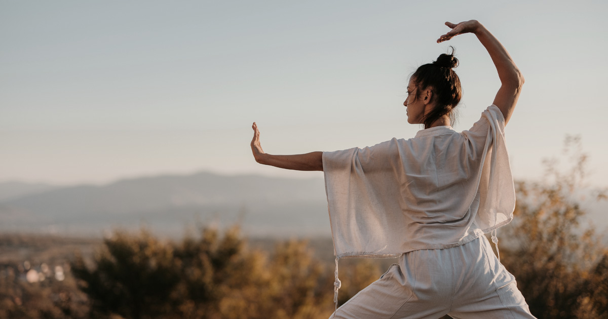 Woman demonstrating Tai Chi