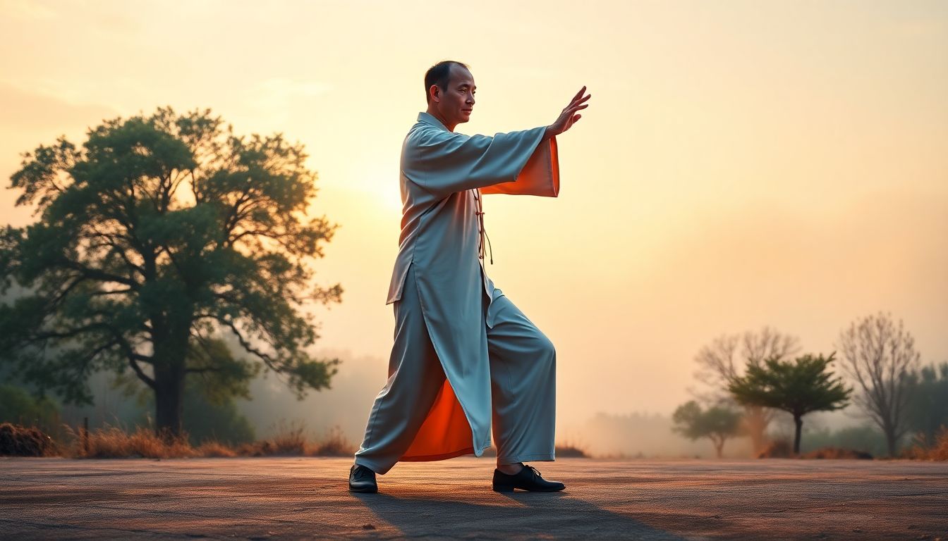 Man demonstrating Sun Style Tai Chi