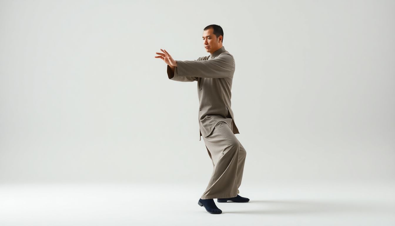 Man demonstrating the Flash Arms Tai Chi Movement