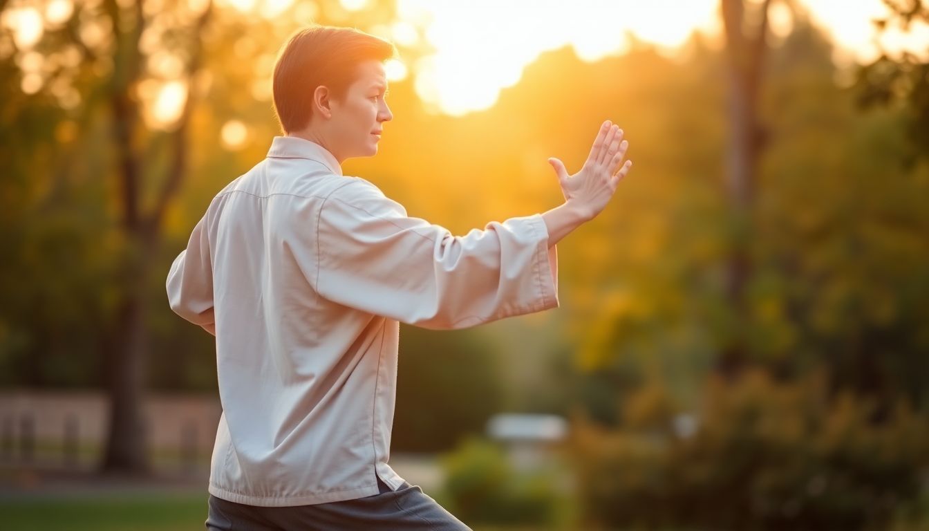 Man doing tai chi exercise for diabetes