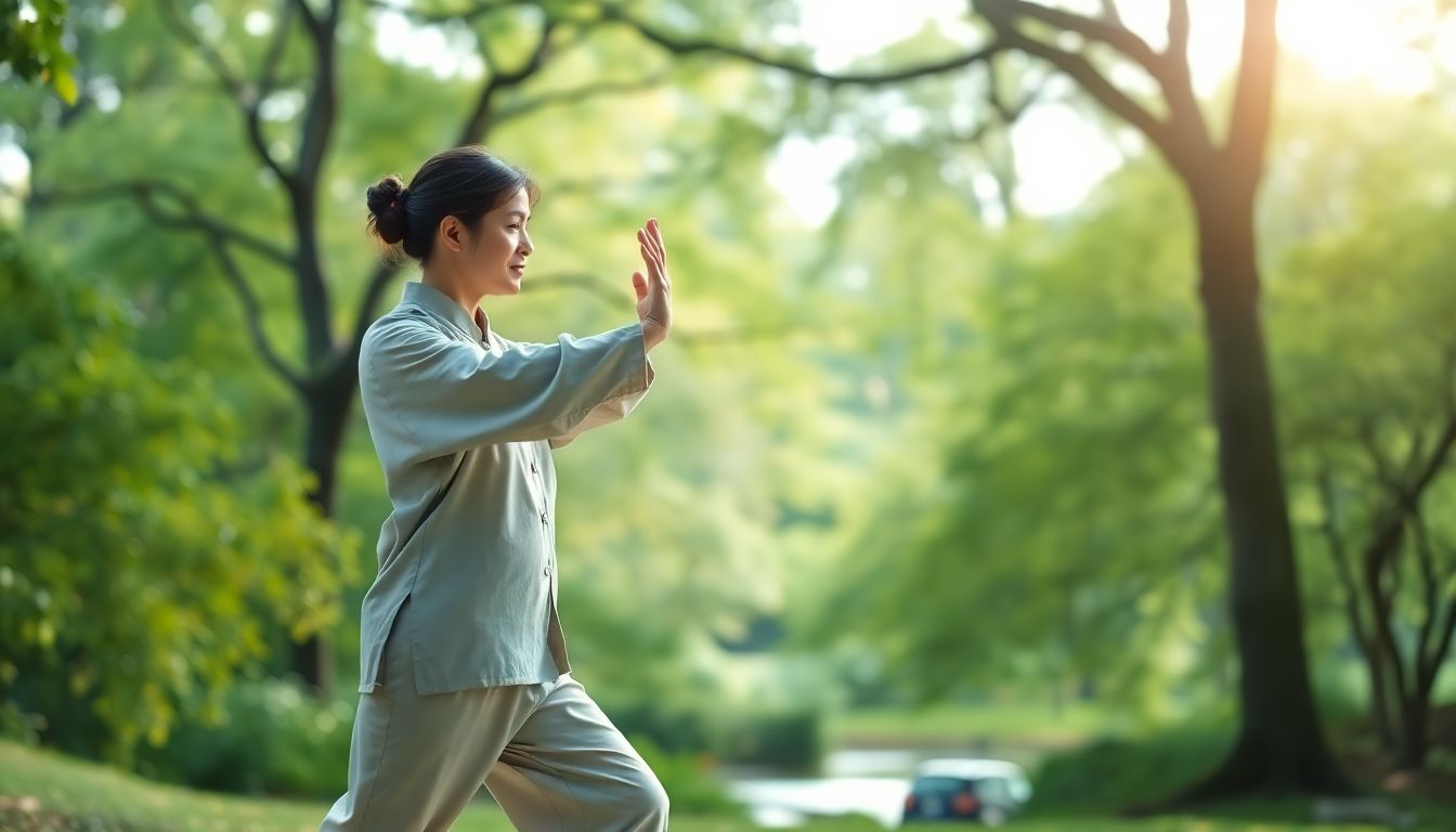 Woman demonstrating Tai Chi for arthritis.