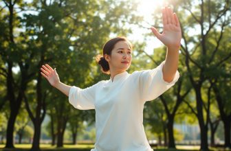 Woman doing Tai Chi Movement