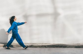 Woman demonstrating Tai Chi walking