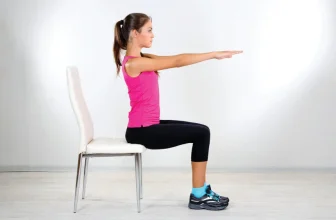 Woman demonstrating chair tai chi