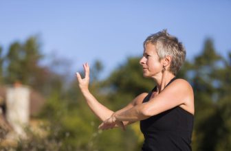 Woman demonstrating Tai Chi Tapping